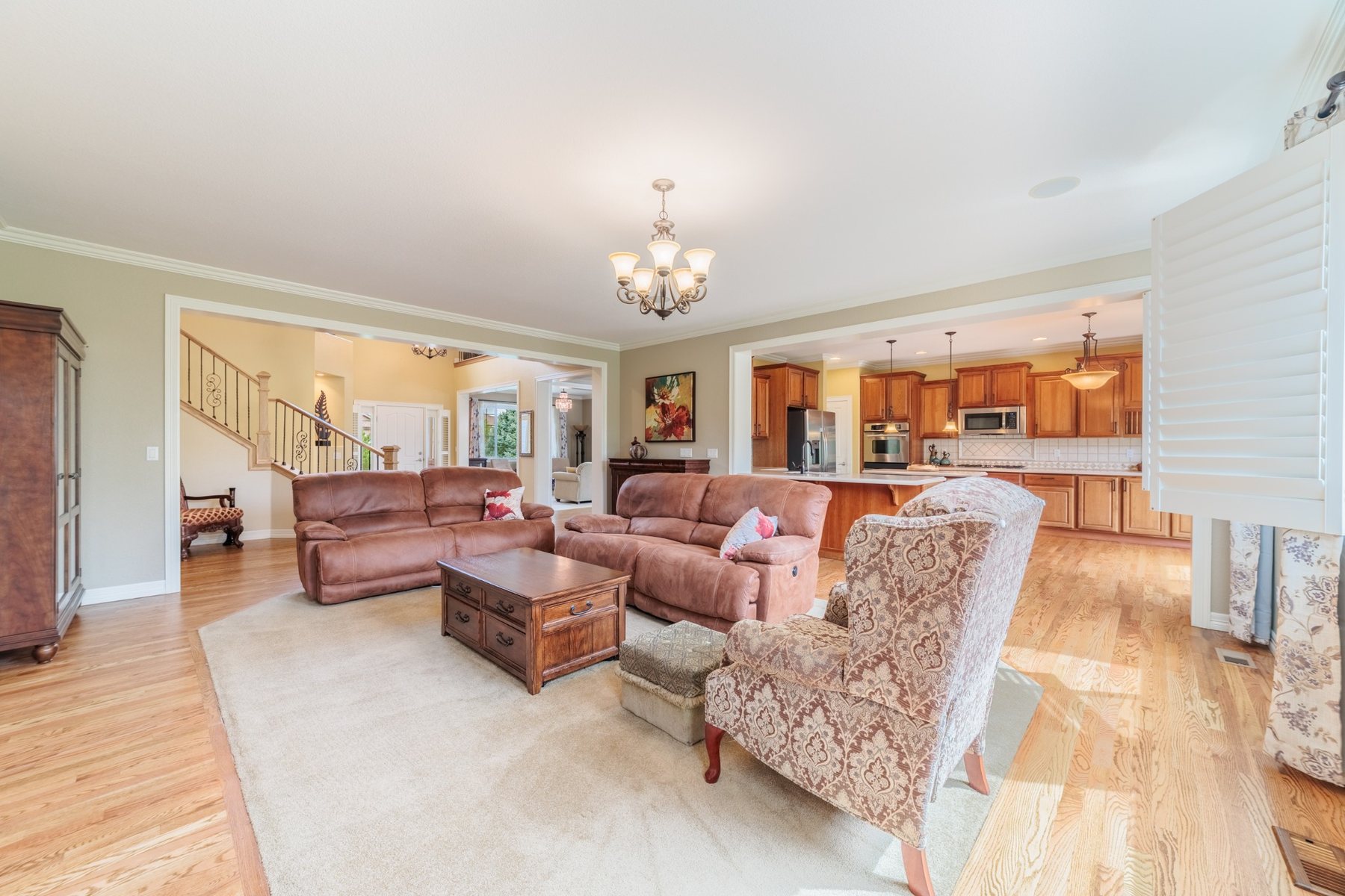 Open great room and kitchen at 11806 N Beasly Rd